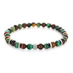 Armband i Tiger Eye, Grön och Rost med inslag av Metall