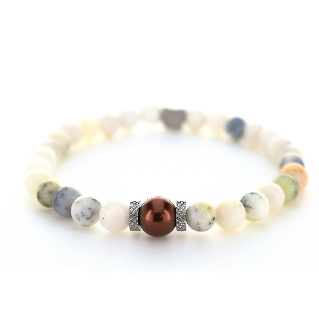Armband i Opal från Australien med Pearly Bronze och detaljer i Metall